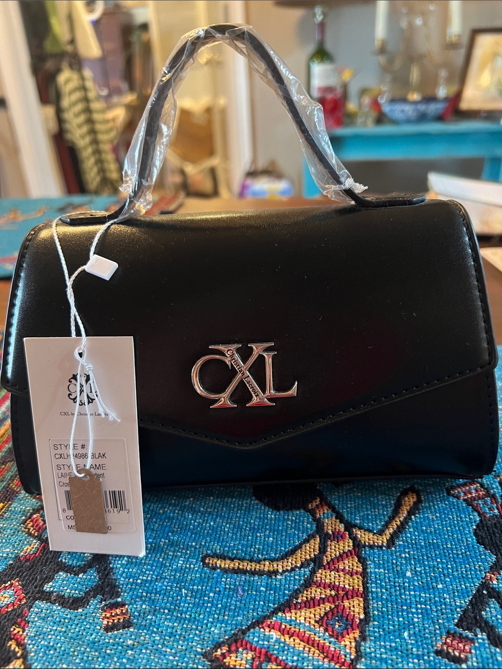 CXL by Christian Lacroix Black Top-Handle Mini Bag - Sleek Leather Look
